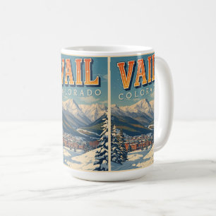 Caneca De Café Vail vintage colorado exterior inverno neve esqui