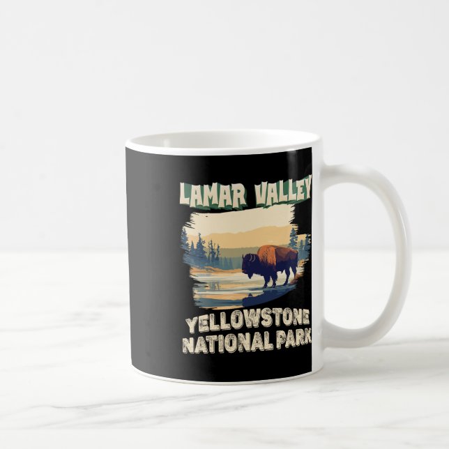 Caneca De Café Vale de Lamar Parque Nacional de Yellowstone Bison (Direita)