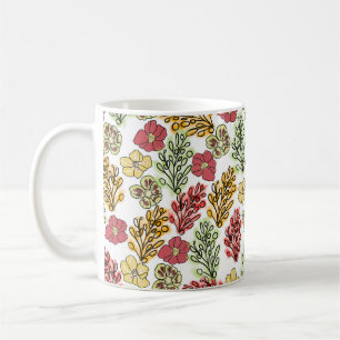Caneca De Café Valencia Espanha Floral e Vines  