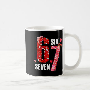 Caneca De Café Valentine 67 Seis Sete Corações de Rosa Arco de Sã