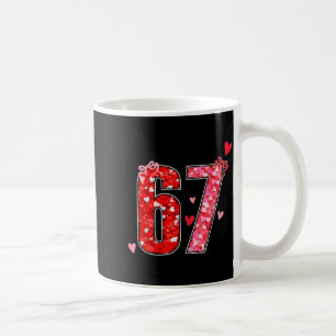 Caneca De Café Valentine 67 Seis Sete Dito Divertido Meme Viral