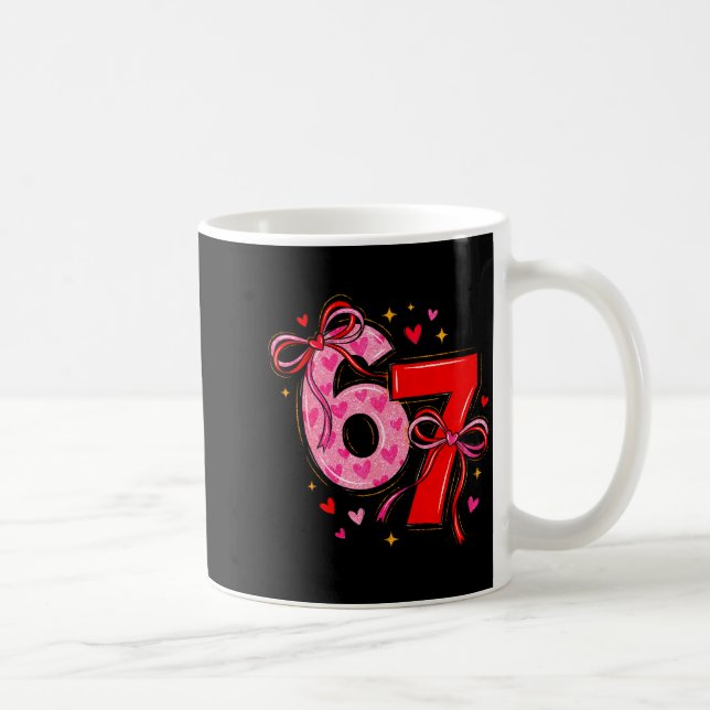 Caneca De Café Valentine 67 Six Seven Heart Coquette Bow Valentin (Direita)