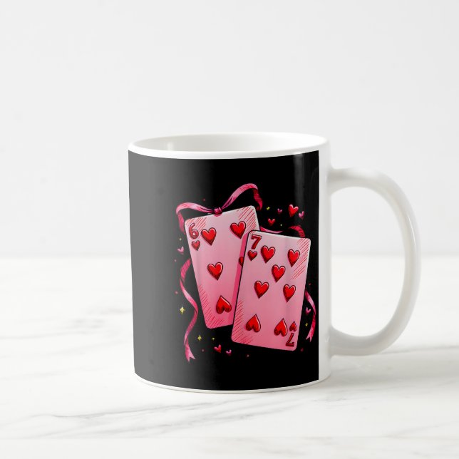 Caneca De Café Valentine 6 7 Valentine's Day Matching Playing Car (Direita)