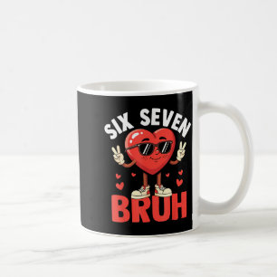 Caneca De Café Valentine Engraçado Seis Sete Bruh Meme 67 Coração