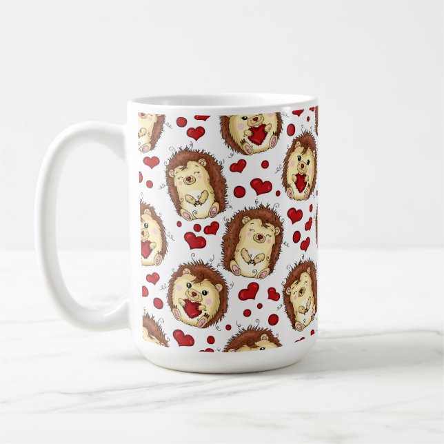 Caneca De Café Valentine funny hedgehog (Esquerda)