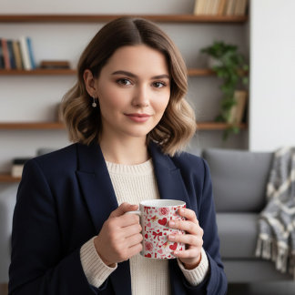 Caneca De Café Valentine Pattern