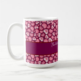 Caneca De Café Valentine’s Day Love Hearts. Sweet and Glossy Hea