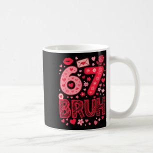 Caneca De Café Valentine Six Seven Bruh Meme 67 Coração Engraçado