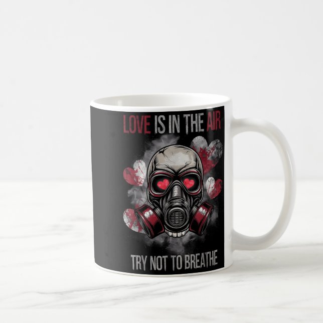 Caneca De Café Valentine Skull Gas Mask Love Romance  (Direita)