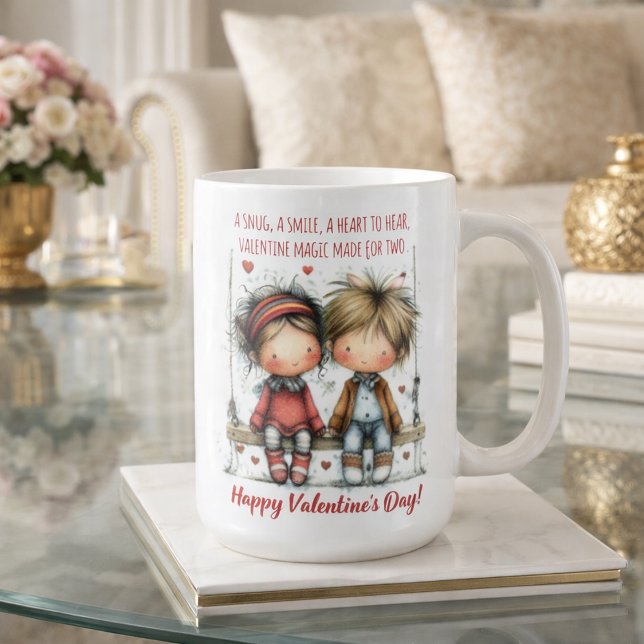 Caneca De Café Valentine Swing Kids Illustration  (Criador carregado)