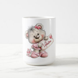 Caneca De Café Valentine Teddy with Heart Sign
