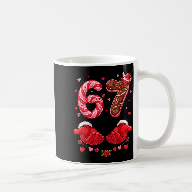 Caneca De Café Valentine's Day 67 Hilarious Six Seven Love Meme F (Direita)
