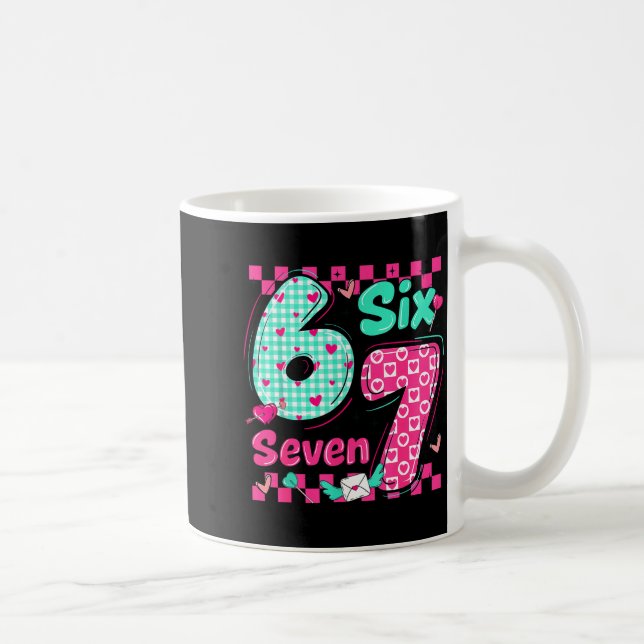 Caneca De Café Valentine's Day 6 7 Six Seven Preppy Hearts Couple (Direita)