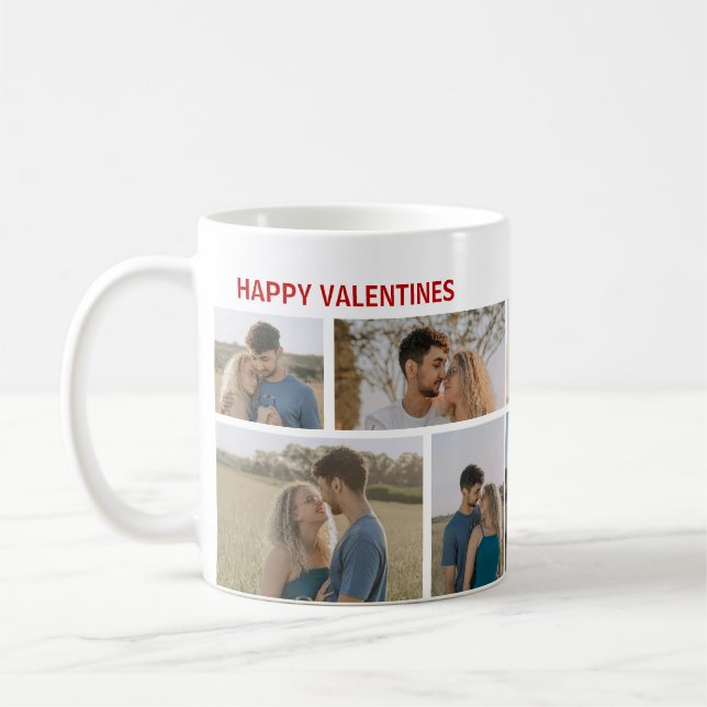 Caneca De Café Valentines Day Custom 10 Photos (Esquerda)