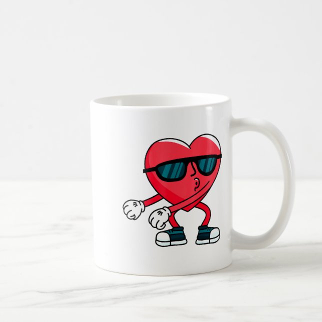 Caneca De Café Valentines Day Dancing Heart  (Direita)
