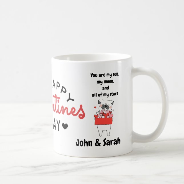 Caneca De Café Valentine's Day DogLove Heart (Direita)