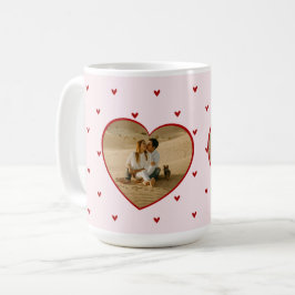 Caneca De Café Valentine's Day Hearts Red Pink Photo