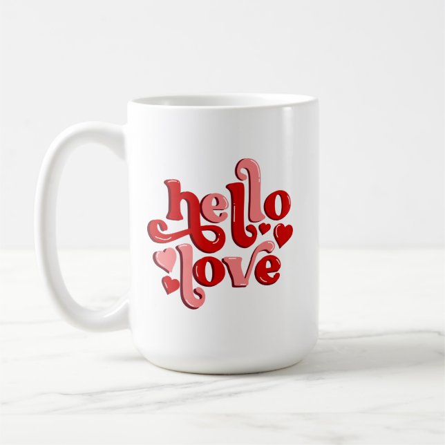 Caneca De Café Valentine's day hello love  (Esquerda)