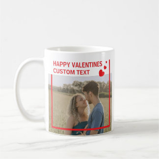 Caneca De Café Valentines Day Simple Hearts Custom Photo