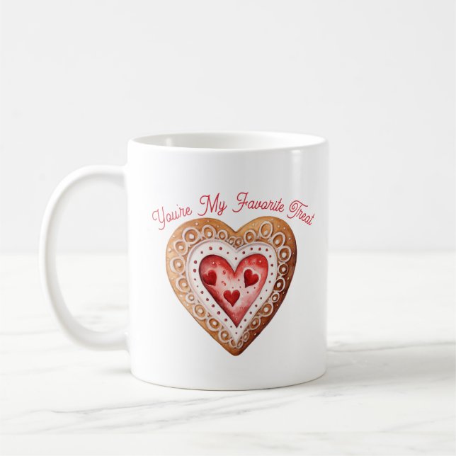 Caneca De Café Valentines Day Sweet Cookie Heart Favorite Treat (Esquerda)