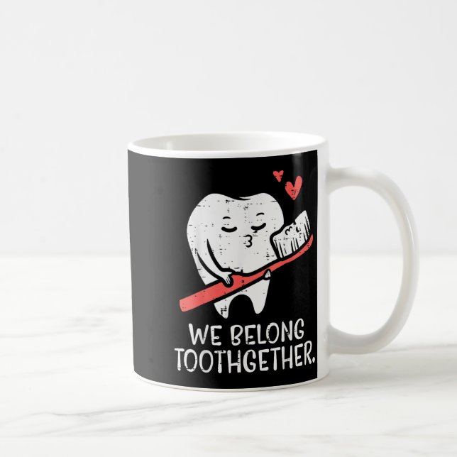 Caneca De Café Valentines Day Tooth Brush We Belong Together Dent (Direita)