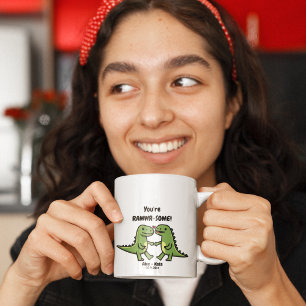 Caneca De Café valentines dos dinossauros