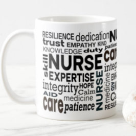 Caneca De Café Valores da Enfermagem Apreciação da Tipografia Pre