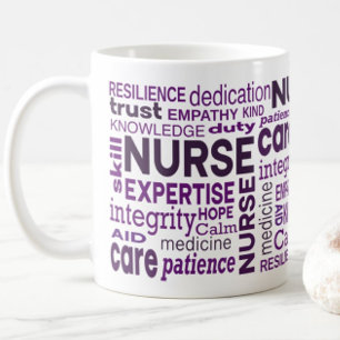 Caneca De Café Valores da Enfermagem Apreciação da Tipografia Rox