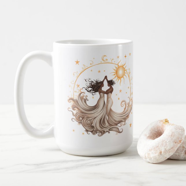 Caneca De Café Valsa Celestial das Mulheres (Com Donut)
