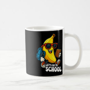 Caneca De Café Vamos à Escola Bananas Engraçadas De Volta à Escol