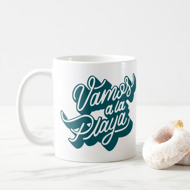 Caneca De Café Vamos à praia (Com Donut)