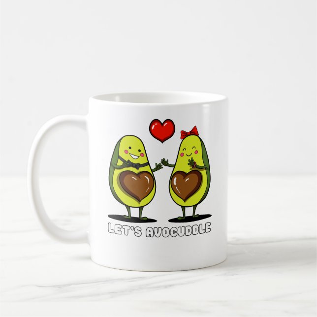 Caneca De Café Vamos Avocuddle Cute Avocado Vegan Piada (Esquerda)