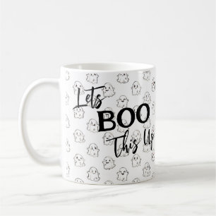 Caneca De Café Vamos Boo Que Passa O Padrão De Fantasma De Voo Bo