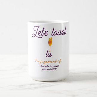 Caneca De Café Vamos brindar ao nome da festa de noivado data taç