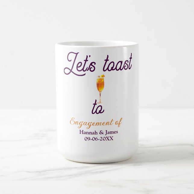 Caneca De Café Vamos brindar ao nome da festa de noivado data taç (Centro)