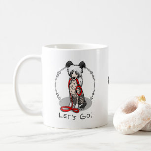 Caneca De Café Vamos! Cão Crestado Chinês (hl blk wh 1)