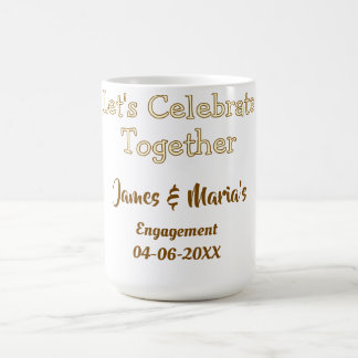 Caneca De Café Vamos celebrar juntos festa de noivado nome data
