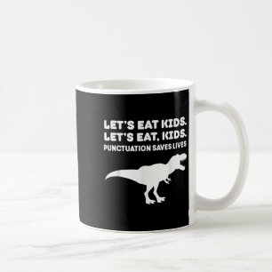 Caneca De Café Vamos Comer Crianças Dinossauro T-rex Dino Pontuaç