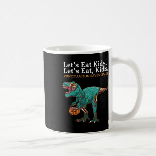 Caneca De Café Vamos Comer Crianças Dinossauro Zumbi Truque Trata