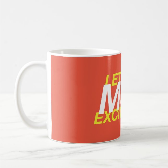 Caneca De Café Vamos faz música excitante de novo! em vermelho al (Esquerda)