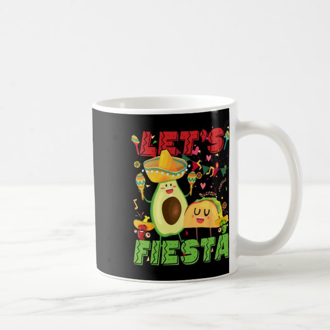 Caneca De Café Vamos Festejar Abacate E Tacos Cinco De Maio Mexic (Direita)