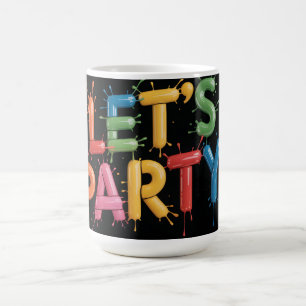 Caneca De Café Vamos Festejar! Grafismo de Salpico de Tinta: Colo