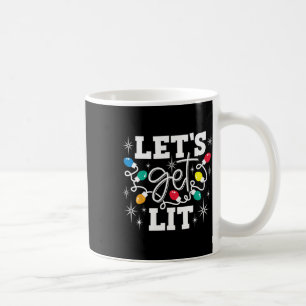 Caneca De Café Vamos Ficar Bêbados Chapéu de Papai Noel Luzes de