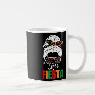 Caneca De Café Vamos Fiesta Cinco De Mayo Messy Bun Leopard Mulhe