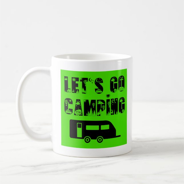 Caneca De Café Vamos Go Camping - Viagem Trailer Coffee Mug (Esquerda)