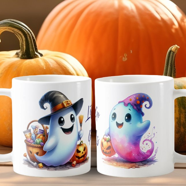 Caneca De Café Vamos Ir Ghouls, 2 Ghost Galloween (Criador carregado)