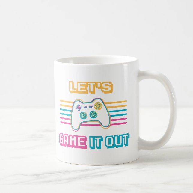 Caneca De Café Vamos jogar ao estilo retrô (Direita)