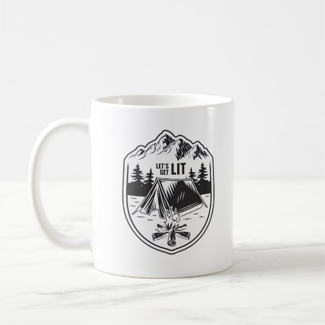 Caneca De Café Vamos Obter tendas de espera acampando clássico (Esquerda)