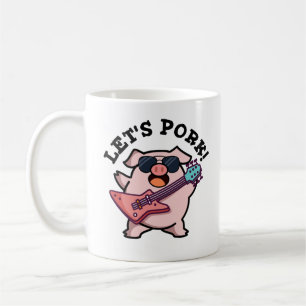Caneca De Café Vamos Pork Funny Rock Guitar Pun
