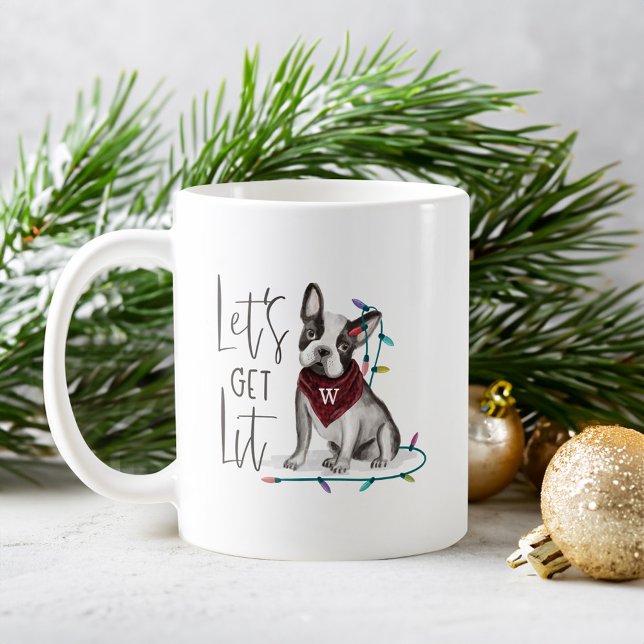Caneca De Café Vamos Sai Dog Watercolor Bulldog (Let's Get Lit Naughty Dog Watercolor Bulldog Coffee Mug)